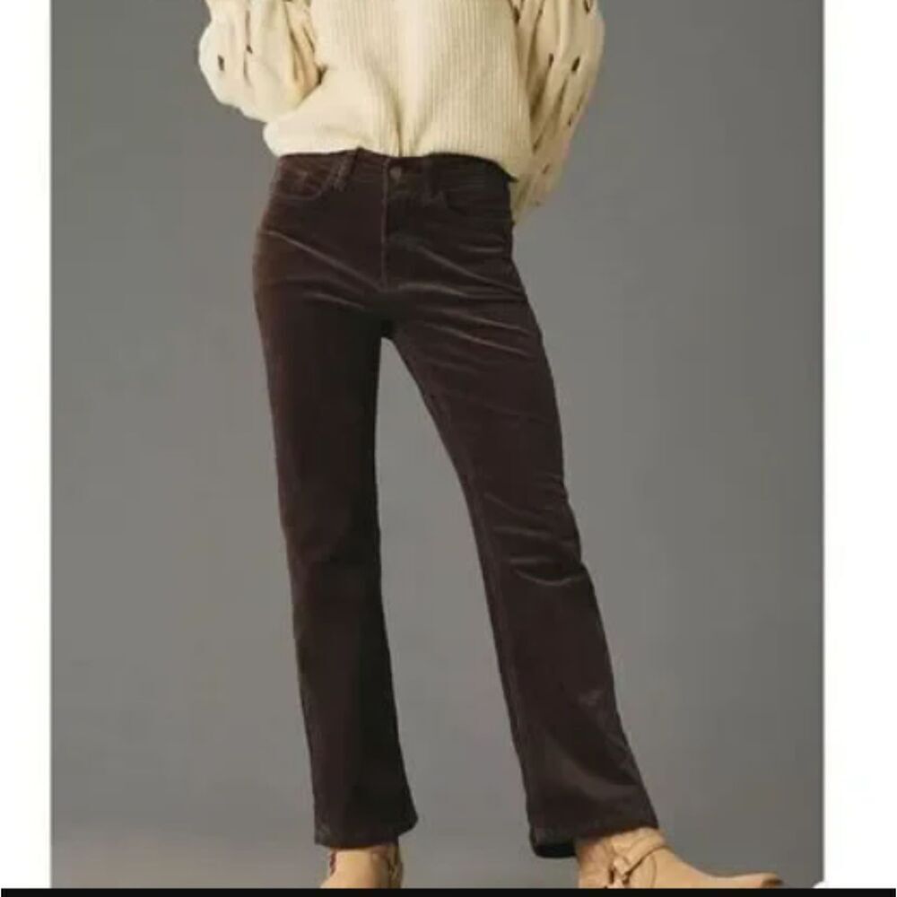 Pilcro The Yaya Mid-Rise Corduroy Crop Flare Jeans from Anthropologie Women's 26